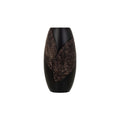 Elegant Black Leaf Pattern Ceramic Vase**