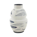 Decorative Fish Pattern Ceramic Vase - Stylish Coastal Home Decor