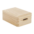 Rustic Wooden Storage Box with Lid - Natural Pine Craft Box