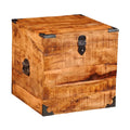 Rustic Wooden Storage Chest with Metal Accents