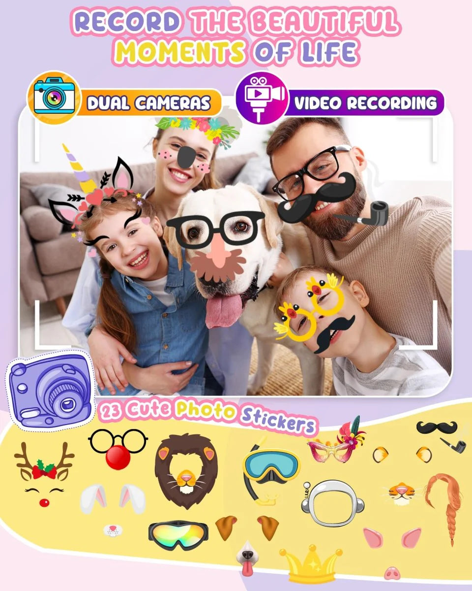 Kids Smart Phone Toy, Dual Camera & MP3 Player, Toddler Learning Games